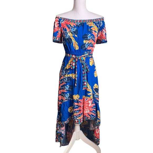 Flying Tomato Off Shoulder Maxi High Low Dress Size Small - Picture 3 of 16